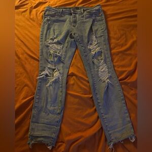 Judy Blue Distressed Boyfriend Jeans in Blue 14W